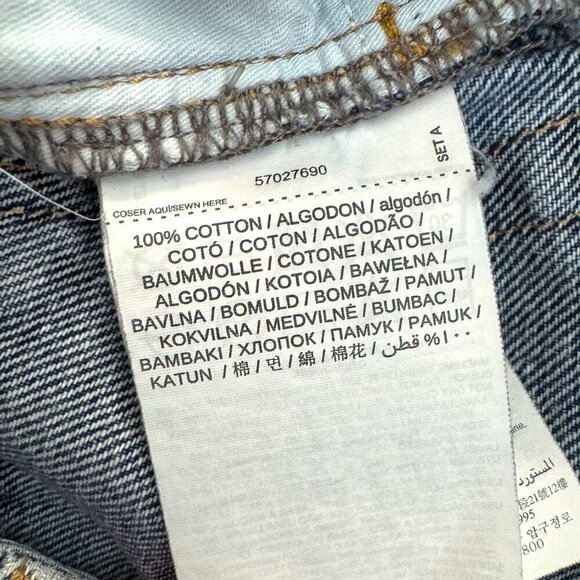 MANGO MNG Slouchy Mom High Waist Cropped Frayed Button Fly Jeans Denim Size 4 - Picture 8 of 12